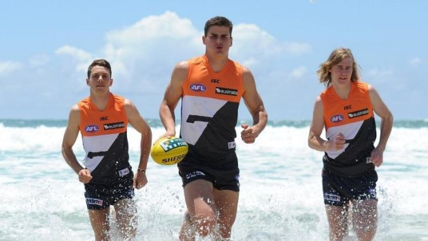 Ready for lift-off: GWS Giants hold high hopes for debutant Cam McCarthy (right).