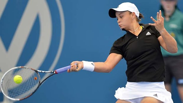 Ashleigh Barty in action at the Brisbane International.
