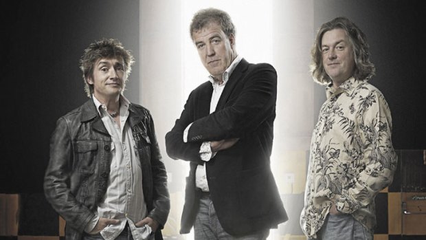 The British presenters of <i>Top Gear</i>, Richard Hammond (left), Jeremy Clarkson and James May.