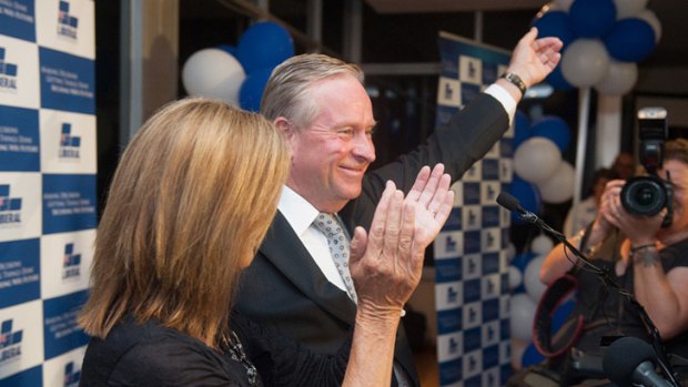 Colin Barnett gives his victory speech in Cottesloe despite Darren Brown's prediction he would narrowly lose the election.