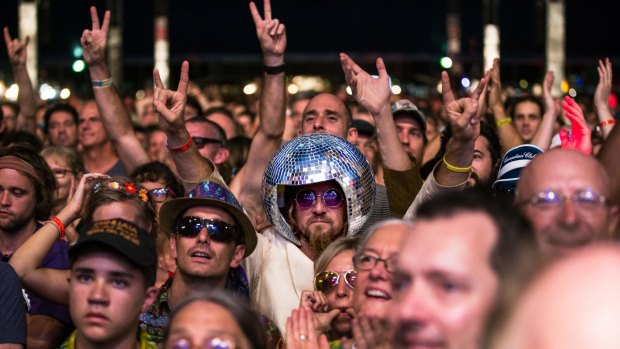 Crowds flock to the annual Bluesfest Byron Bay.