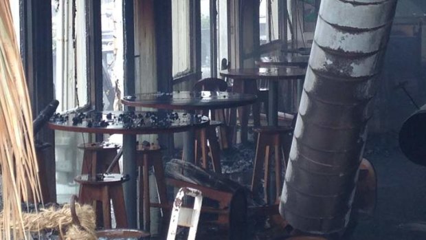 Inside the Stokehouse after the blaze.