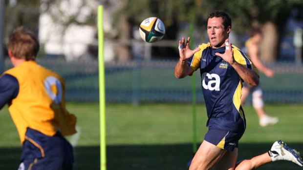 Seeing more of the ball . . . Julian Huxley has urged his teammates to unleash the Brumbies backline.