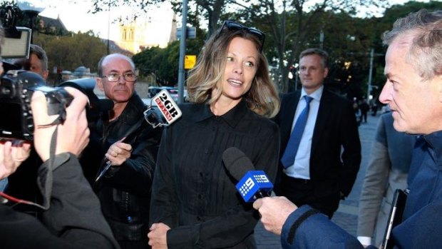 Bianca Rinehart leaving Federal Court after giving evidence about her mother Gina in April.