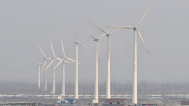 A file photo of the Xianrendao Wind Power Plant in Yingkou, Liaoning province.