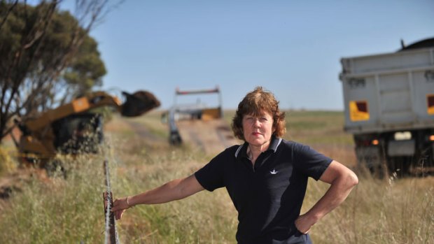Don't cross the fence: Kate Tubbs insists the farming community of Parwan, on the southern fringe of Bacchus Marsh, will rally to prevent coal mining on its land.