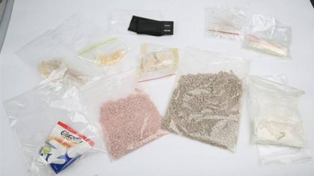 Drugs seized from the Oxenford house by police from the Drug and Serious Crime Group. Photo: Queensland Police Service