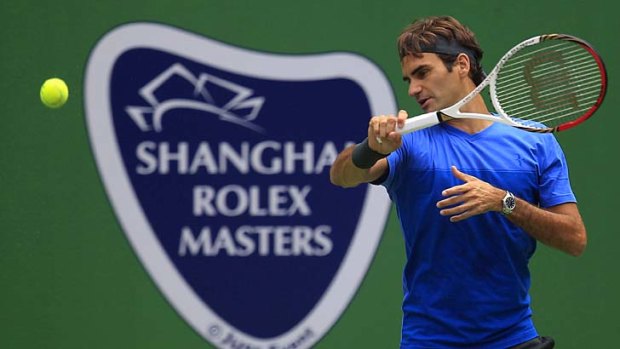 Roger Federer ... relaxed ahead of the Shanghai Masters.