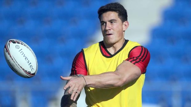 Back as starter ... Sonny Bill Williams trains this month.