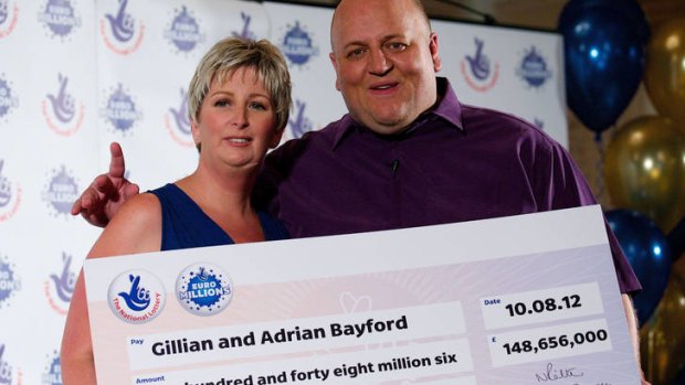 Big cheque ... the happy couple with their winnings.