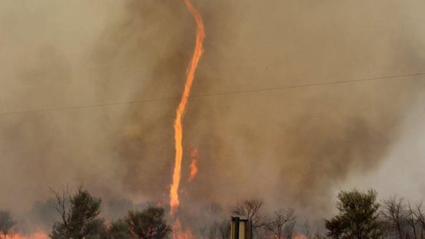 A photo of a fire twister in outback Queensland on October 24, contributed by Bulloo Shire Council.