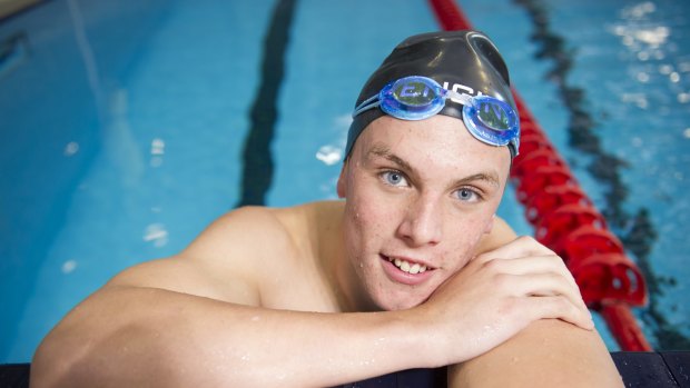 Kyle Chalmers 15 y.o.  at the State swim centre in Adelaide. Thursday 8th May 2014. The  Age Sports picture by David Mariuz