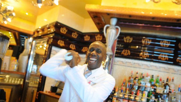 Richard Andrews is a dab hand behind the bar with Carnival Cruise Lines.