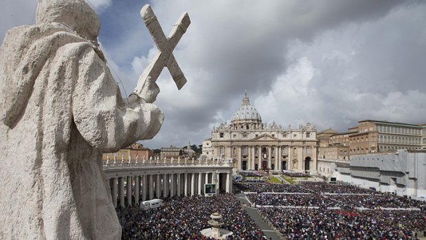 An estimated crowd of 250,000 packed St Peter's Square at the Vatican for Easter Mass.