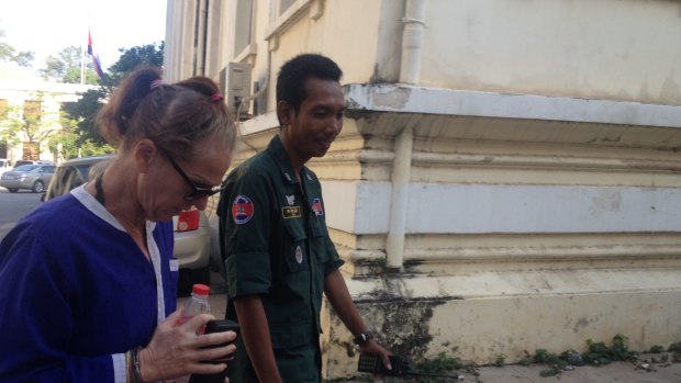 Australian nurse Tammy Davis-Charles arrives at court in Phnom Penh on January 8, 2018. Her appeal against an 18-month jail sentence for surrogacy offences was dismissed.
