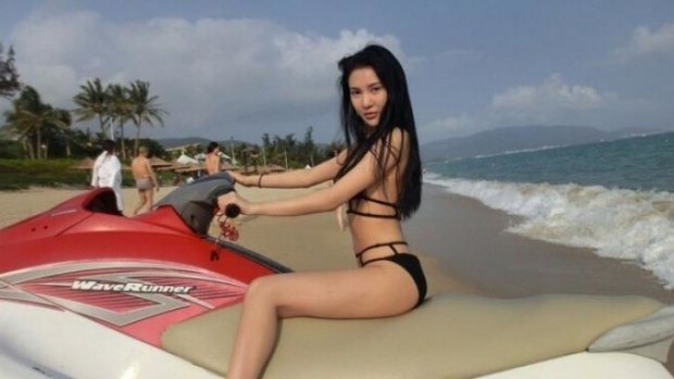 Guo Meimei living the high life, here, seen on a jet-ski.