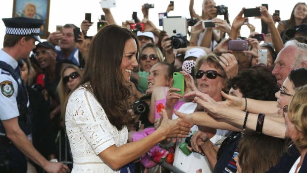 Royal affair: Duchess of Cambridge greets Sydneysiders at Manly.