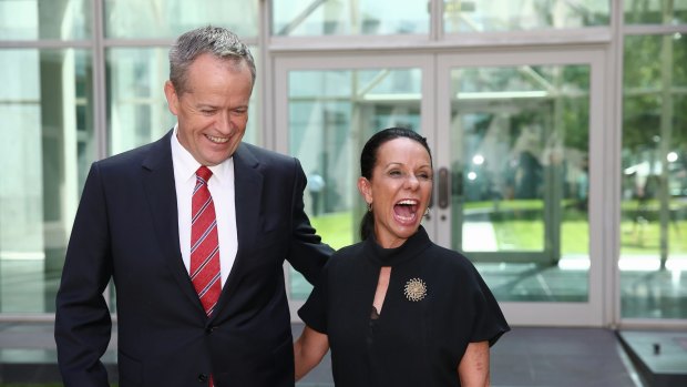 Bill Shorten with deputy leader of the NSW Opposition Linda Burney.