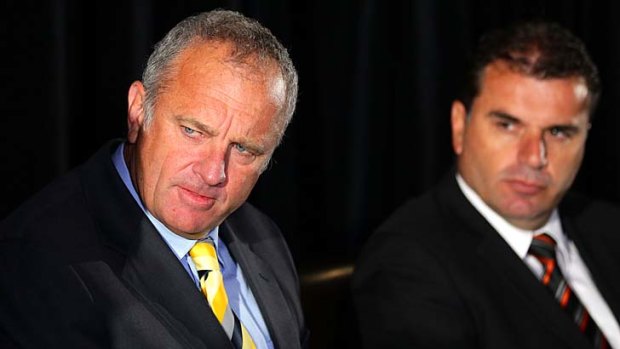 In the frame: Graham Arnold and Ange Postecoglou.