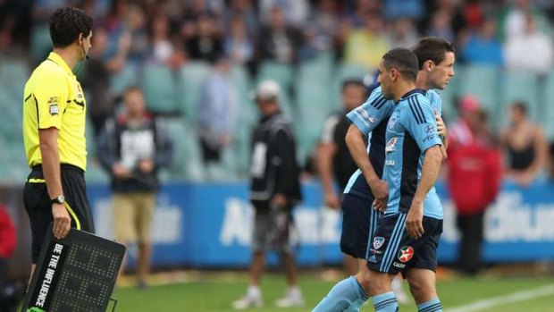 Sydney FC midfielder Ali Abbas was none too impressed with his first-half substitution in Sunday's win over Melbourne Heart.