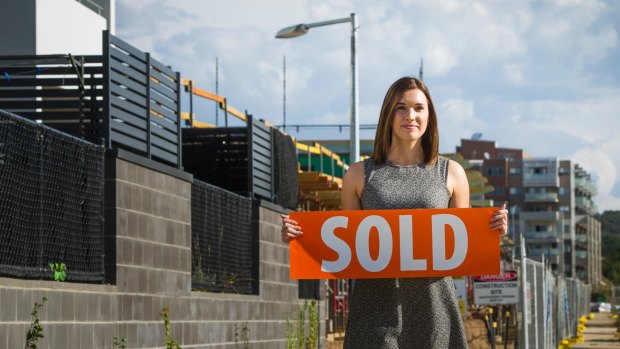 Tayla Shields has bought a townhouse in Denman Prospect ahead of declining apartment prices. 