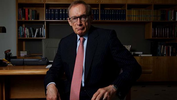 Pressure ... Bob Carr in his office at Parliament House.