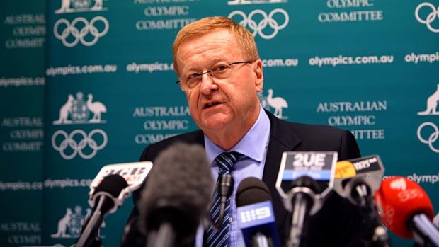 Australian Olympic Committee chief John Coates addresses the media in Sydney on Friday.