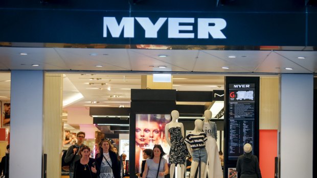 JP Morgan has downgraded profit forecasts for Myer and other retailers by as much as 30 per cent, citing the Amazon effect and deteriorating consumer spending.
