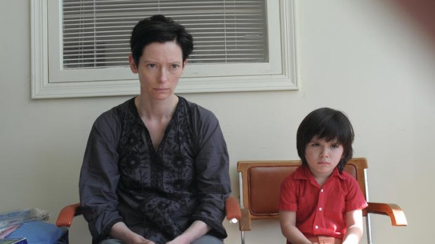 Eva (Tilda Swinton) and son Kevin (Rocky Duer) in a scene from Lynne Ramsay's <i>We Need To Talk About Kevin</i>.