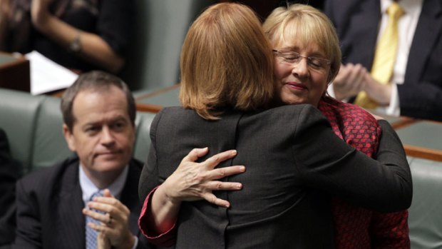 Emotional scenes in Parliament after the passing of the disability legislation.