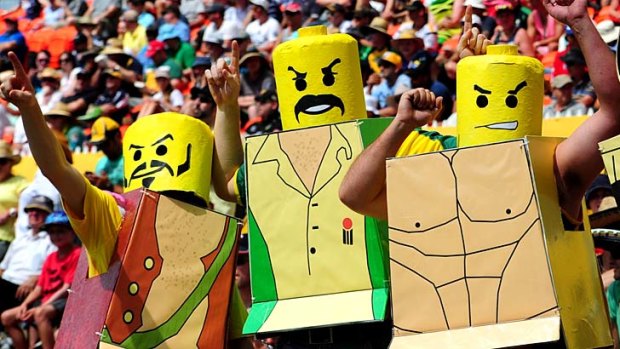 Cricket fans show their angry Lego faces.