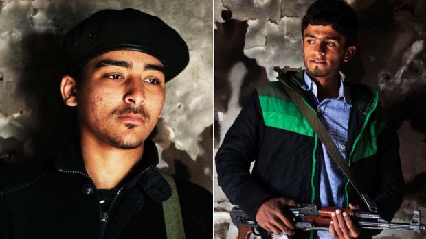 Defiant  ... Ismail, 18, a student (above); Ali, 22, an entrepreneur (top right) and Hesham, 23, a student (bottom right) are among the rebel forces in Benghazi.