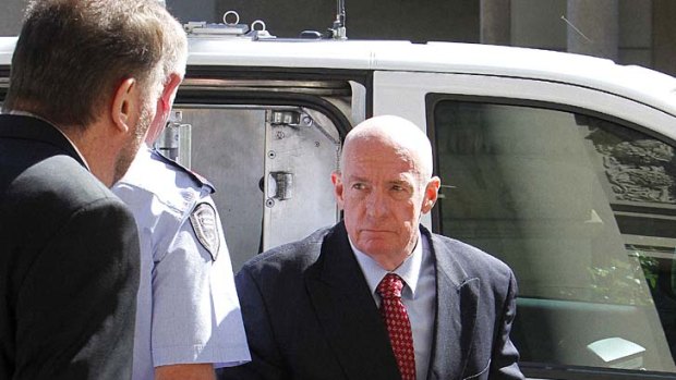 Jailed former MP Gordon Nuttall arrives at Queensland Parliament.