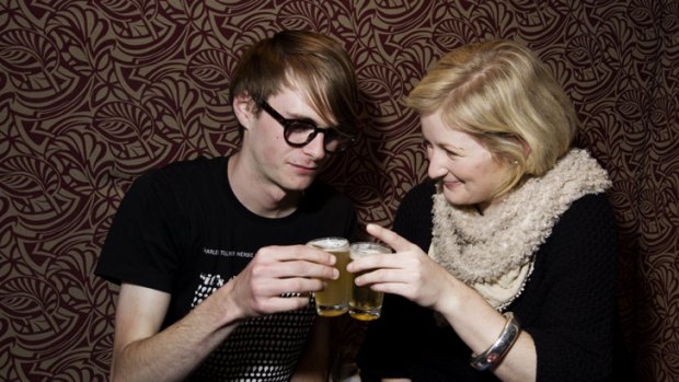 Tasting ''paddle'' ... Tom King and Sarah Carpenter at the Riverview Hotel in Balmain.