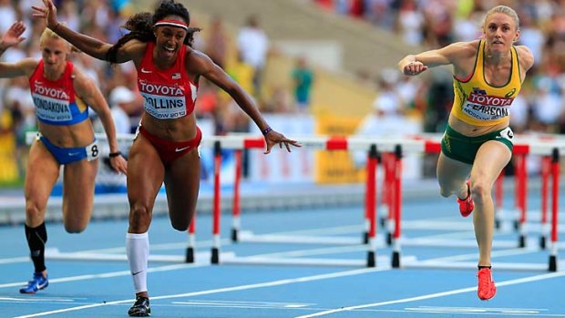 Second place: Brianna Rollins beats Sally Pearson to gold.