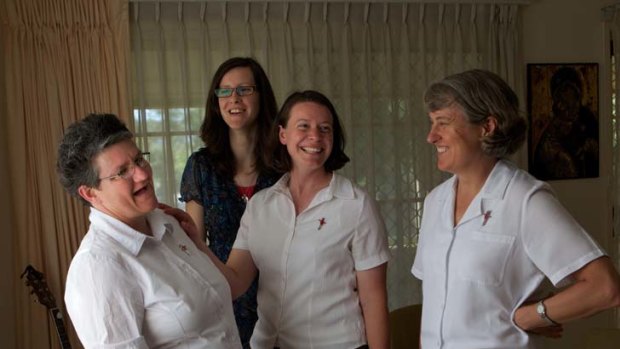 Sisterhood ... nuns from the Missionaries of God's Love. From left, Sister Therese Mills, Courtney Chircop, Sister Rosie Drum and Sister Judy Bowe.