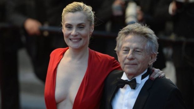 Roman Polanski and his wife  Emmanuelle Seigner at the Cannes screening of <i>Venus in Fur</i>.