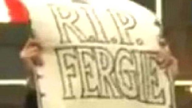 Sorry ... Carlos Tevez has since apologised for the 'RIP Fergie' sign.