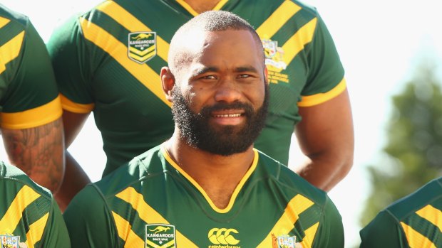 Green and gold: Semi Radradra made his debut for the Kangaroos this year.