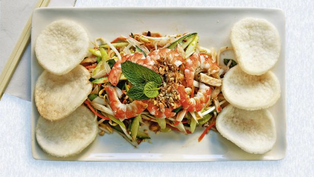 Prawn, pork and lotus stem salad at Streets of Saigon.