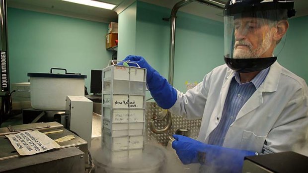 Chris Mayberry, caretaker of Australia's frozen zoo at Monash University, which houses a collection of frozen samples from more than 100 endangered and threatened species.