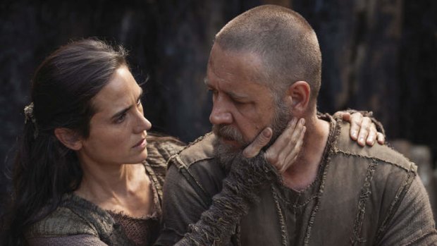 Emotional ... Jennifer Connelly and Russell Crowe in <i>Noah</i>.