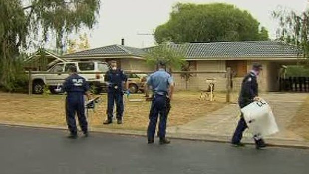 Police outside the 71-year-old's Busselton property last week.