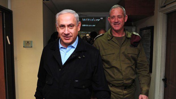 Israeli Prime Minister Benjamin Netanyahu (L) with IDF Chief of Staff Lt.-Gen. Benny Gantz who has described how cyber attacks can potentially cripple Israel's infrastructure.