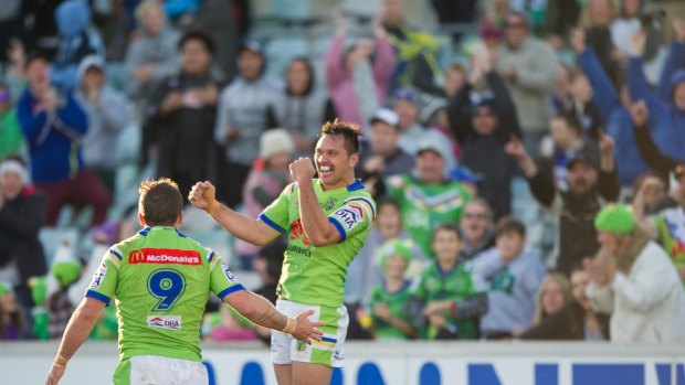 Jordan Rapana hopes there's no repeat of his spectacular golden try against the Knights at Canberra Stadium last year.