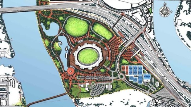 The new Perth Stadium masterplan from April 2013.
