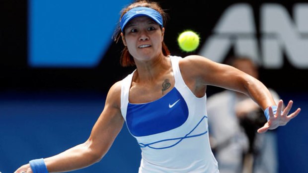 Republican vanguard . . . Li Na on her way to victory over Venus Williams yesterday. She joins compatriot Jie Zheng in the Australian Open semis, a first for China at a grand slam.