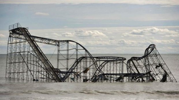 Seaside Heights not high enough, after Hurricane Sandy hit north-eastern US in late 2012.