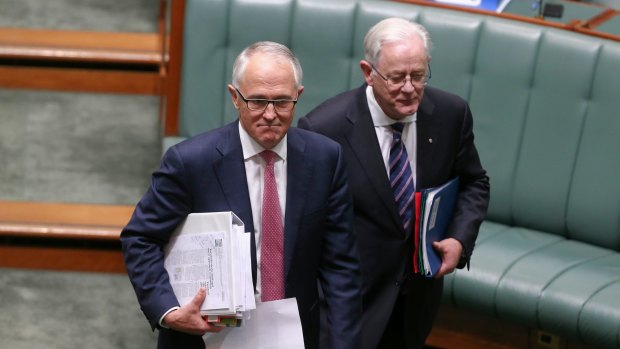 Prime Minister Malcolm Turnbull and Minister for Trade and Investment Andrew Robb at Parliament House.