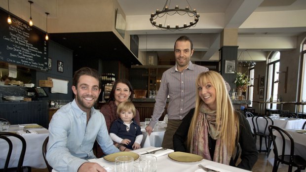 Making their own way: Antoine (left), Nathalie, with Alfie, Edouard and Joanna Reymond.